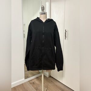 Sahara Club Woman's Black Full Zip  Hoodie with Pockets Cozy Sweater Medium